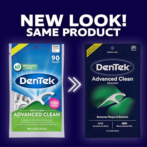 DenTek Advanced Clean Floss Picks - 90 Count Pack of 2