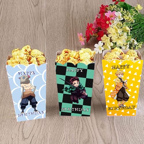 Demon Slayer Themed Popcorn Boxes - 24 Pack Party Supplies