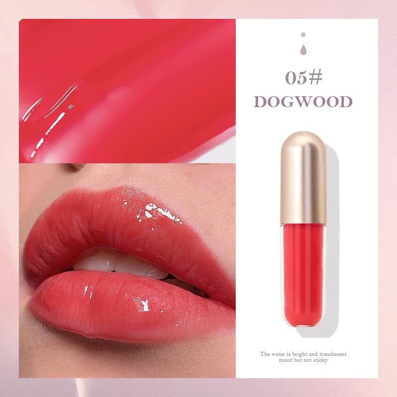 KISSIO Lip Plumper Gloss Dogwood - Moisturizing, Cooling, Cruelty-Free, 0.19 oz