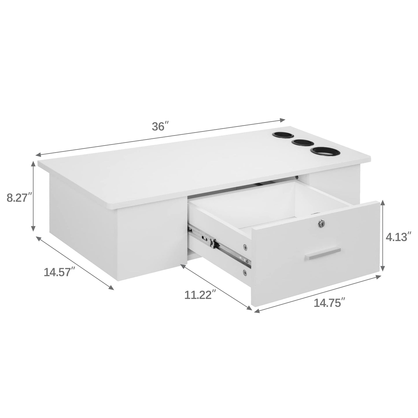 PENNYNANA Wall Mount Styling Barber Station with Locked Storage Drawer,Salon Stations for Hair Stylist,White…