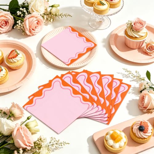 Whaline 50Pcs Scallop Disposable Cocktail Napkins - Summer Party Supplies