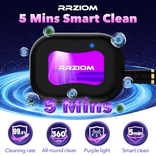 RRZIOM Black Portable Toothbrush Sanitizer Case with Auto UV Cleaning, Rechargeable