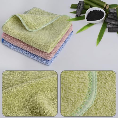 SINLAND Microfiber Face Washcloths - 12x12 Inch, 6 Pack, Highly Absorbent