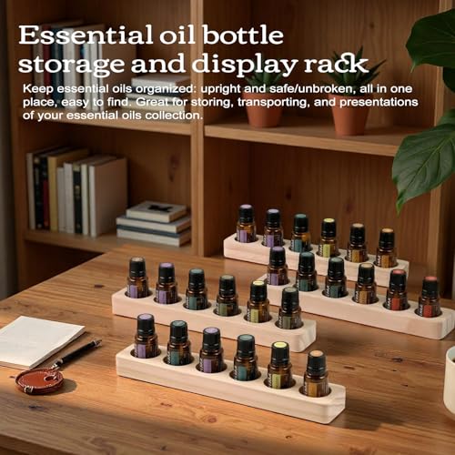 Meao Wooden Essential Oil Display Rack - 4 Pcs 6 Slot Organizer