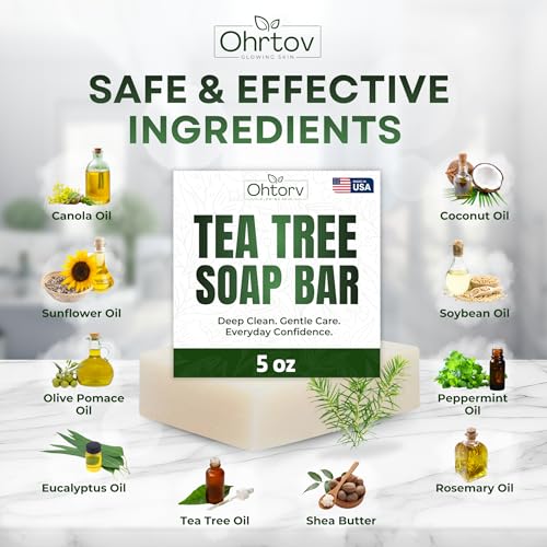 Natural Tea Tree Soap Bar for Face & Body – Acne Cleansing Wash