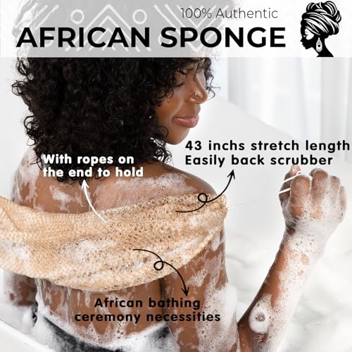 Afrisensetic Champagne African Net Sponge - Exfoliating Body Washcloth, 1.0 Size