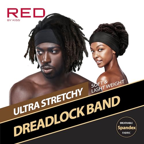 Red by Kiss Dreadlock Band - Premium Silky Spandex, Extra-Wide Hair Protection