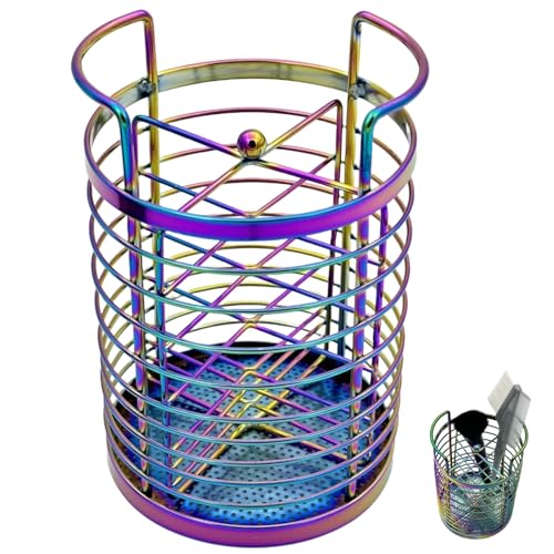 Rainbow Makeup Brush Holder Organizer with 4 Slots - Versatile Storage for Brushes, Pens, and Utensils