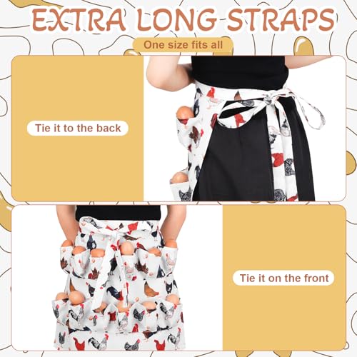 Egg Collecting Apron with Basket - 12 Pouches for Fresh Eggs