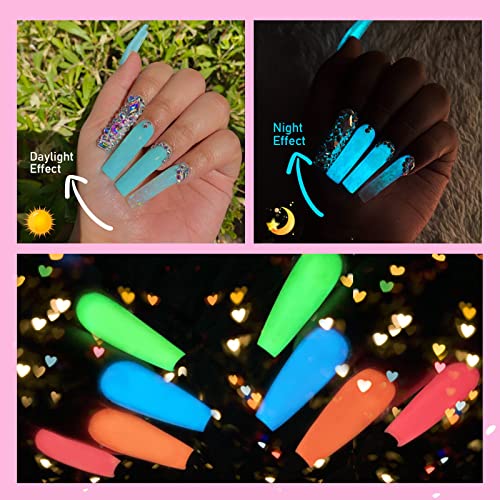 SAVILAND Glow-in-the-Dark Neon Gel Nail Polish Set 12 Colors Halloween Edition