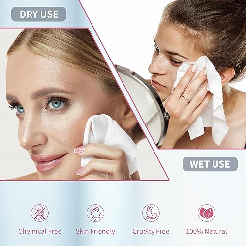 LAVDIK Extra Thick Disposable Face Towels - 40 Count, 100% Rayon