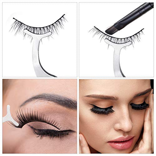 Honoson Silver Eyelash Tweezers Applicator Tool Set - 24 Pcs