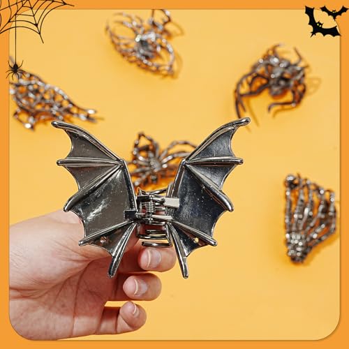 Gothic Metal Spider Claw Hair Clips Set - Spooky Halloween Hair Accessories for Women & Girls