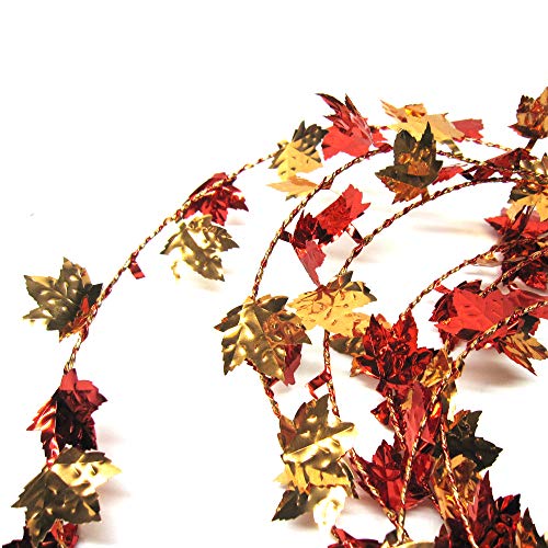 Brite Star 9ft Red Maple Leaf Wire Garland - Set of 3