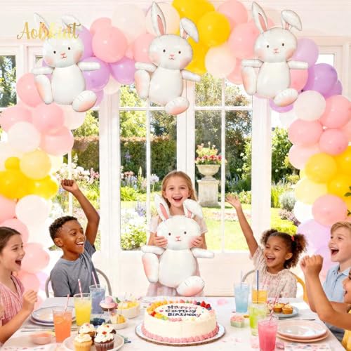 30" Extra Large Bunny Balloons - 5PCS Foil Decorations for Parties