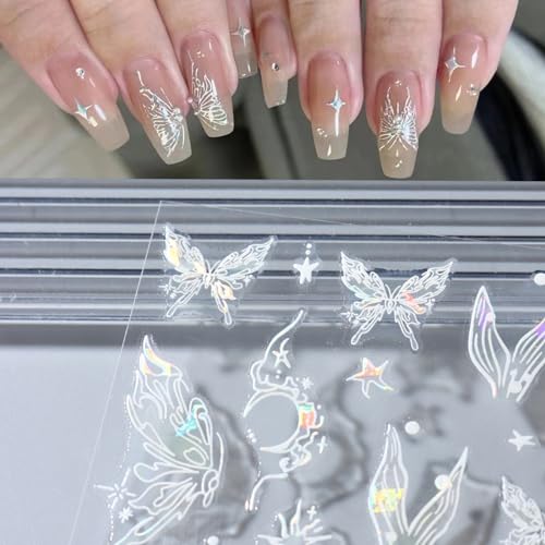 TOGZOM Style5 Gold Flower Leaf Nail Art Stickers 3D Self-Adhesive Decals for Women