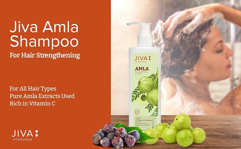 Jiva Ayurveda Amla Shampoo - Natural Herbal Hair & Scalp Cleanser 200ml