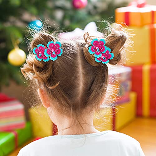 50 Pcs Cute Flower Hair Ties for Girls - Soft Multicolor Scrunchies