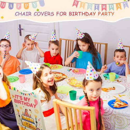 Happy Birthday Chair Covers Set of 2 for Classroom - 16.5x22.4 Inch