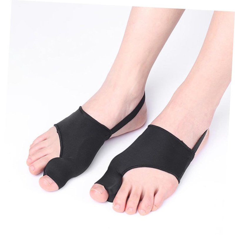 Vaguelly 2pcs Hallux Valgus Correcting Tool Toe Straightener Bunion Splint Brace for Home Use Thumb Valgus Corrector Black M