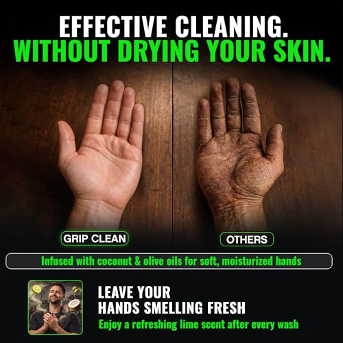 Grip Clean Heavy Duty Hand Cleaner for Mechanics - 8 Oz Pumice Soap