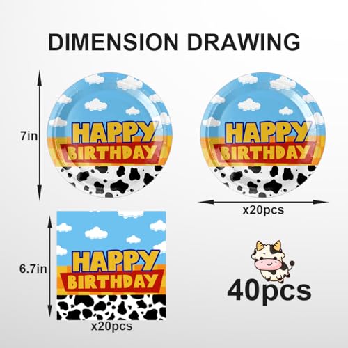 Blue Sky White Clouds Birthday Party Supplies - 40pcs Set