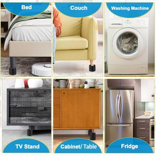 Adjustable Bed Risers 1-4 Inch Heavy Duty Furniture Lifter - 6 Pack