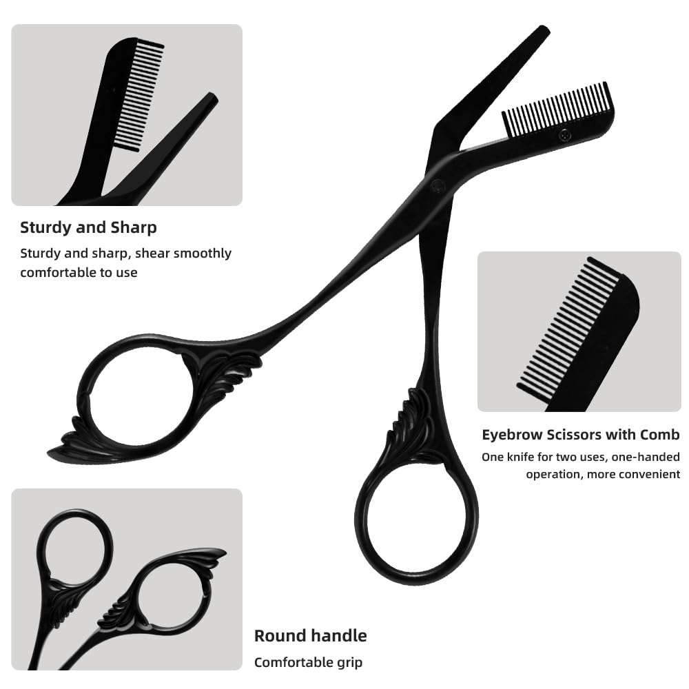 OFIDUS Eyebrow Scissors Trimmer with Comb Gift for Men and Women Stocking Stuffers