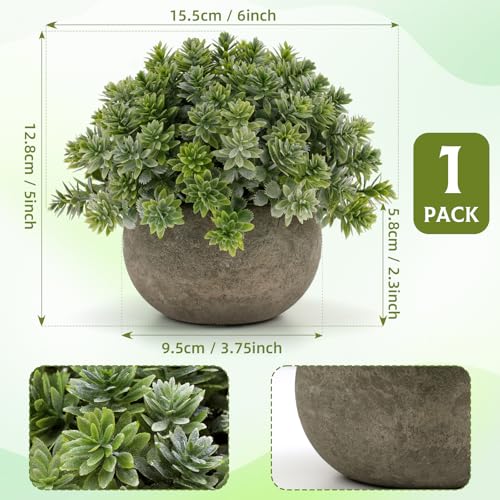 Gresorth 5-Inch Artificial Sage Potted Plant - Realistic Faux Bonsai
