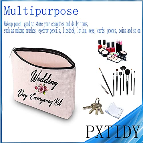 Beige Wedding Day Emergency Kit Cosmetic Bag for Bride & Bridal Shower Gift