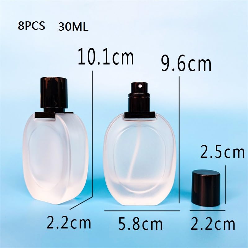 Frosted 30ml Refillable Perfume Bottle Set - 8PCS Travel Atomizer