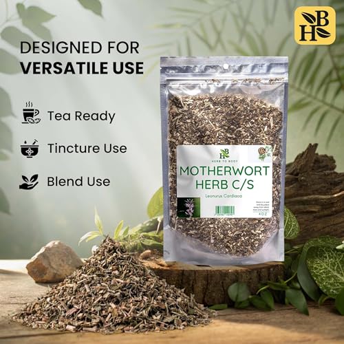 Motherwort Herb Cut & Sifted - 4 oz Wildcrafted Leonurus Cardiaca for Herbal Tea