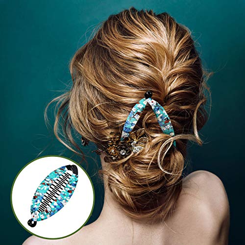 9-Piece Bohemia Style Floral Banana Hair Clips - Durable Fishtail Claw