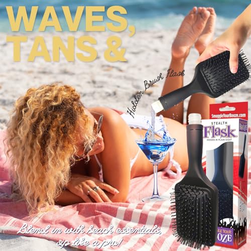 Smuggle Your Booze Hidden Hairbrush Flask - 6 oz Secret Alcohol Container