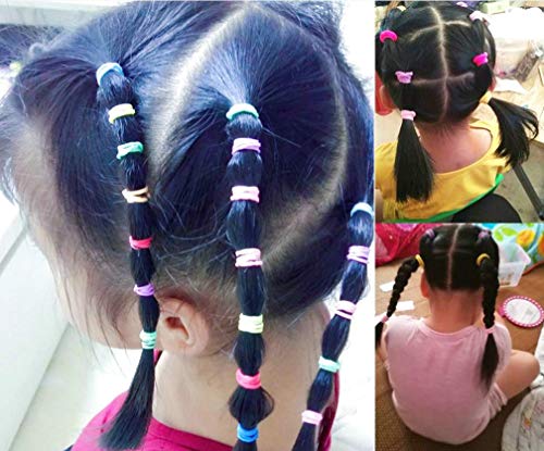 210 PCS Baby Hair Ties - 200 Small & 10 Large Soft Elastic Bands