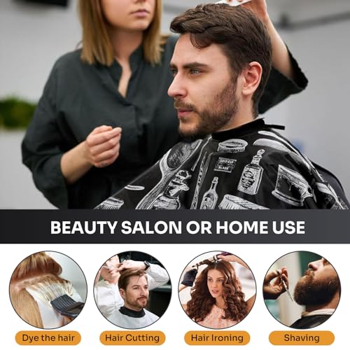 Professional Barber Cape 13Pcs Set with Neck Duster & Accessories 63" x 55"