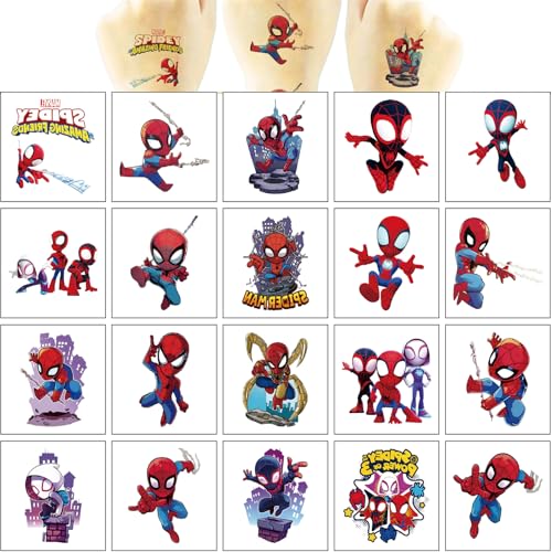 20 Cute Spider-Man Temporary Tattoos for Kids - Fun Party Favors