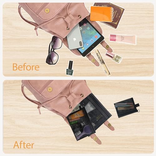 3-Piece Mesh Zipper Pouch Makeup Bag Set - Portable Organizers