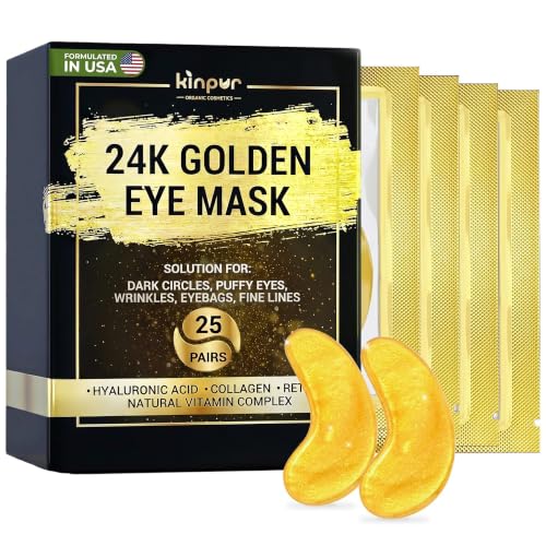 24K Gold Eye Patches for Puffy Eyes and Dark Circles, Luxury