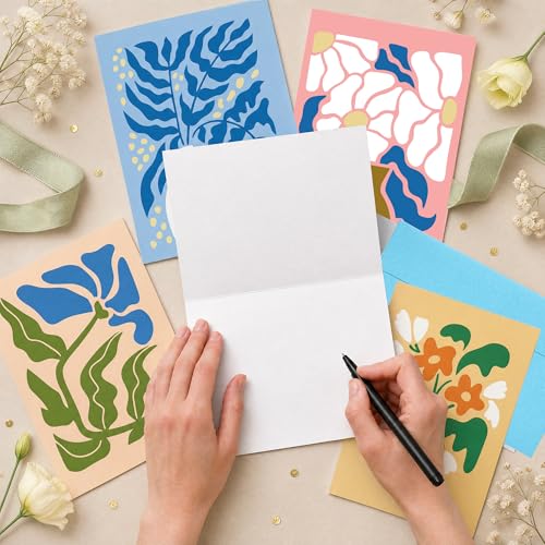 40 Pack Floral Greeting Cards with Envelopes - Blank Note Cards for Any Occasion