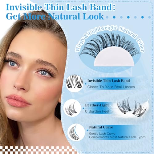 Natural Wispy Lash Clusters Kit - KevKev Wispy02 (8-16mm)
