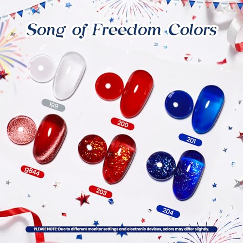 Beetles 4th of July Gel Nail Polish Set - Song of Freedom, 6 Colors