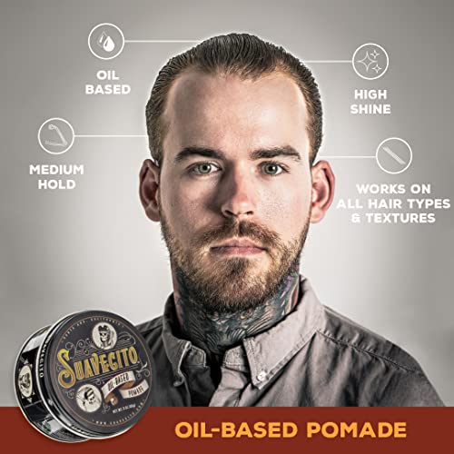 Suavecito Oil-Based Pomade 3 oz - Original Scent for All Hair Types