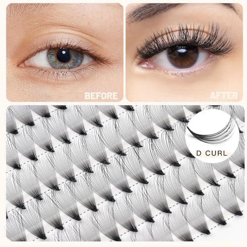 Bodermincer 20D Premade Russian Volume Fans Eyelashes, 0.07mm D Curl 14mm