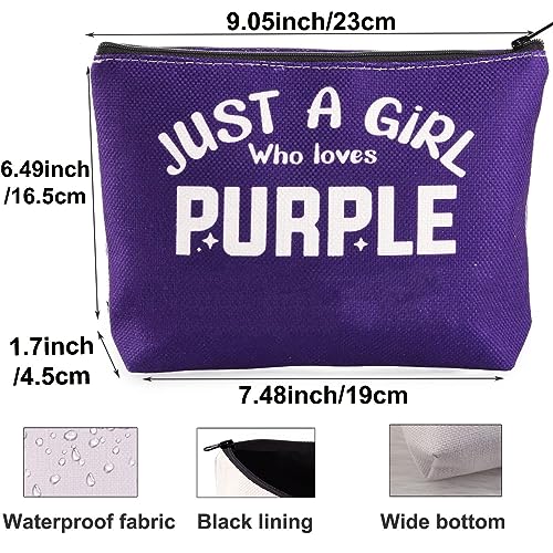 Purple Lovers Makeup Bag - Soft Cotton Zipper Pouch for Cosmetics