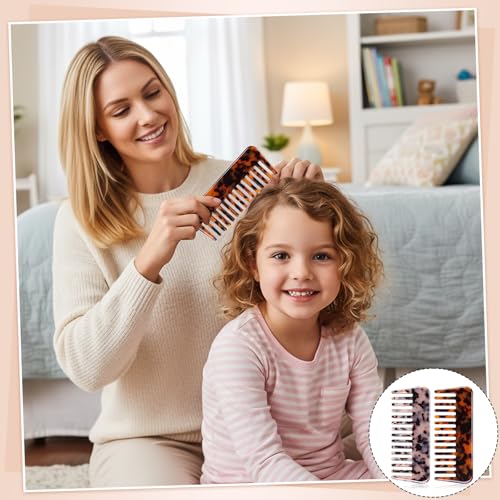 Wide Tooth Detangling Comb Set for Thick & Curly Hair - 2 Pack
