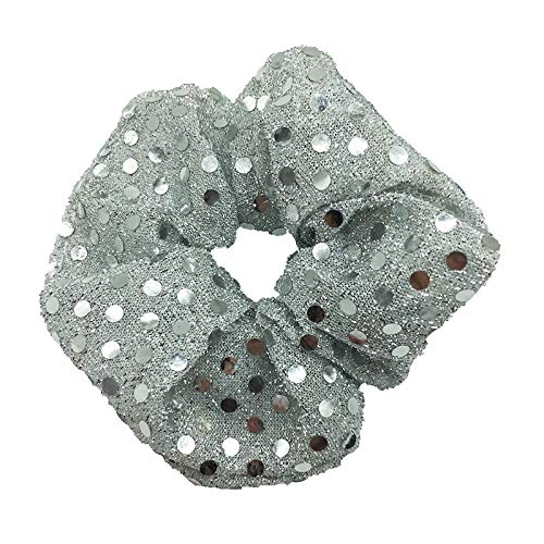 MOONBCT 4-Pack Glitter Sequins Christmas Hair Scrunchies for Women & Girls