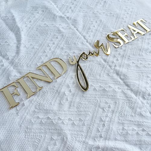 Find Your Seat Mirror Acrylic Letters for Wedding Signage - 4H x 16W