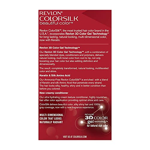Revlon ColorSilk Beautiful Color Hair Dye - Medium Golden Chestnut Brown 4PK