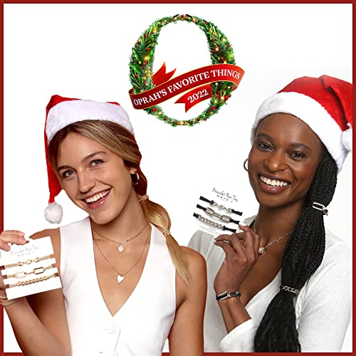 Gold Hair Tie Bracelets Set of 3 with Metal Accents - Maya J